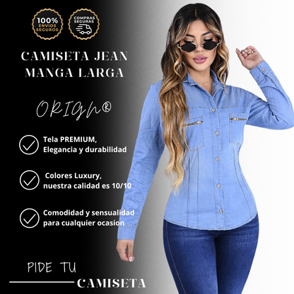 CAMISA JEANS MANGA LARGA®